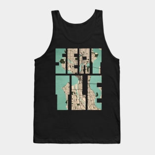 Seattle, USA City Map Typography - Vintage Tank Top